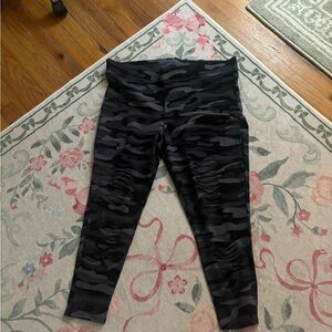 Torrid Black and Gray Camouflage ripped Leggings